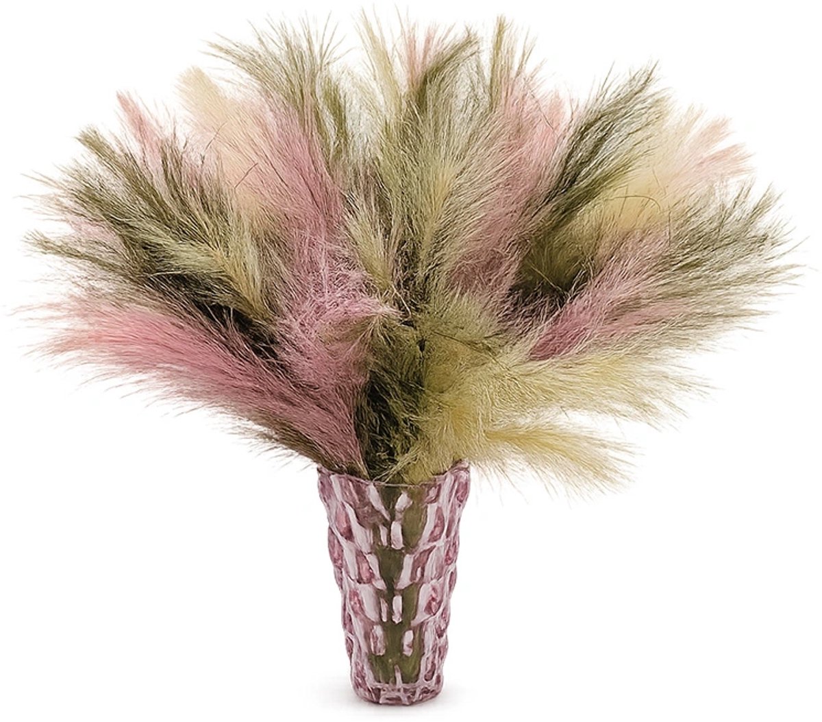Buitengewoon Boet Kunst Pampas Boeket - Roze Groen