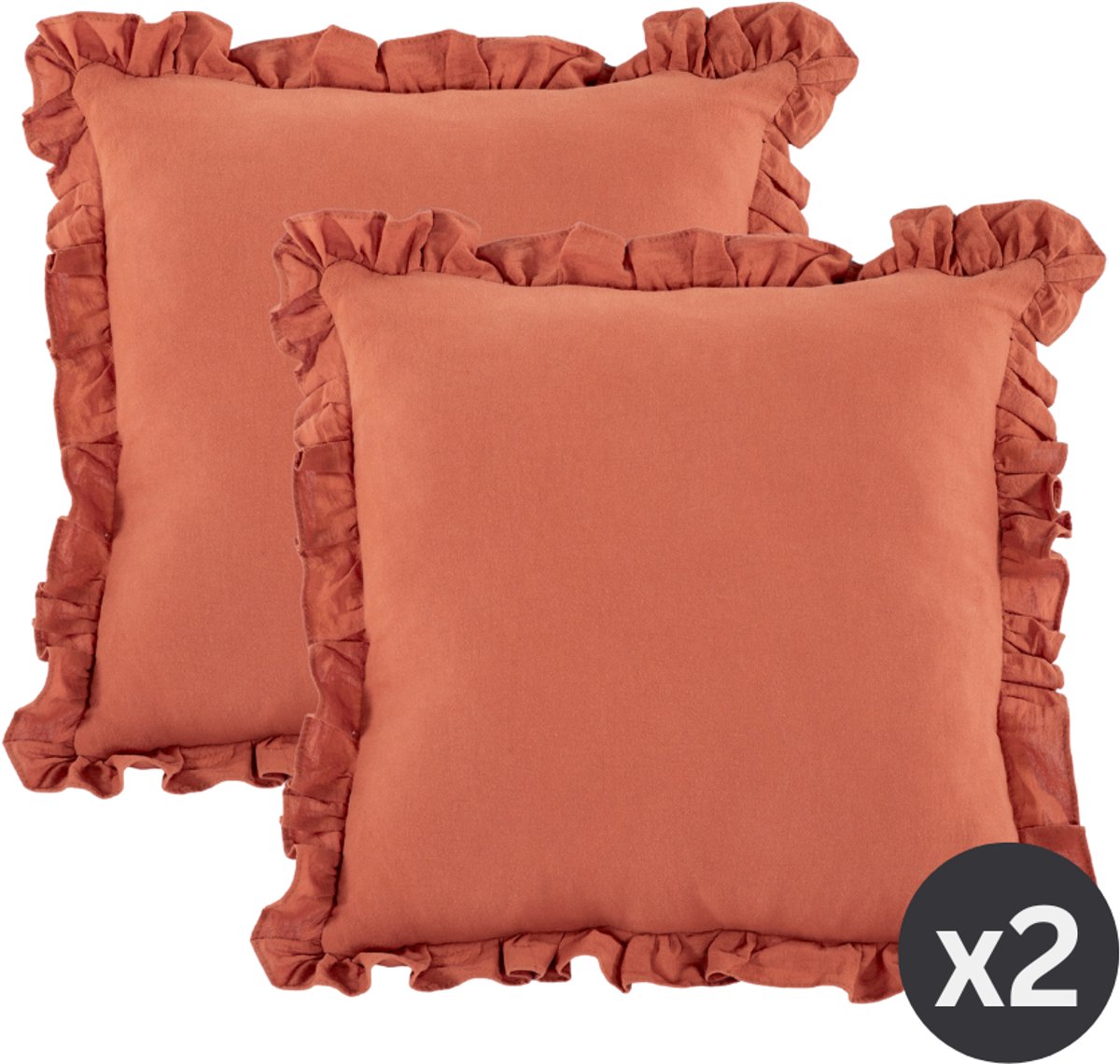 Tiseco Sierkussen (gevuld) ABBY - 45x45 cm, terracotta