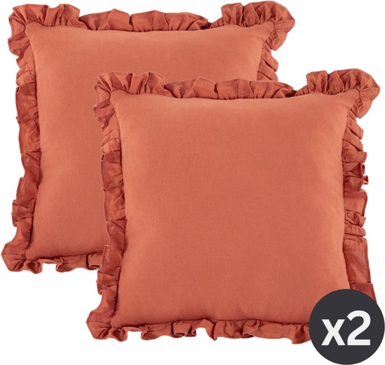 Coussin décoratif (rempli) ABBY – 45x45 cm, terracotta
