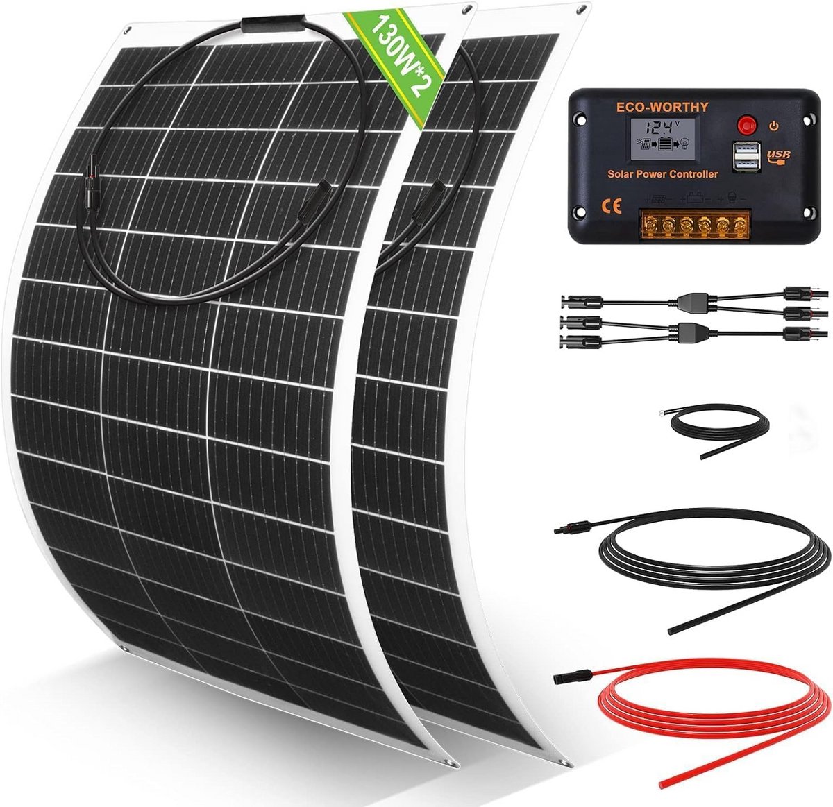 Zonnepanelen Compleet Pakket - Plug & Play met Stekker - Zonnepaneel Plat Dak - (Amount of W) Efficiënt