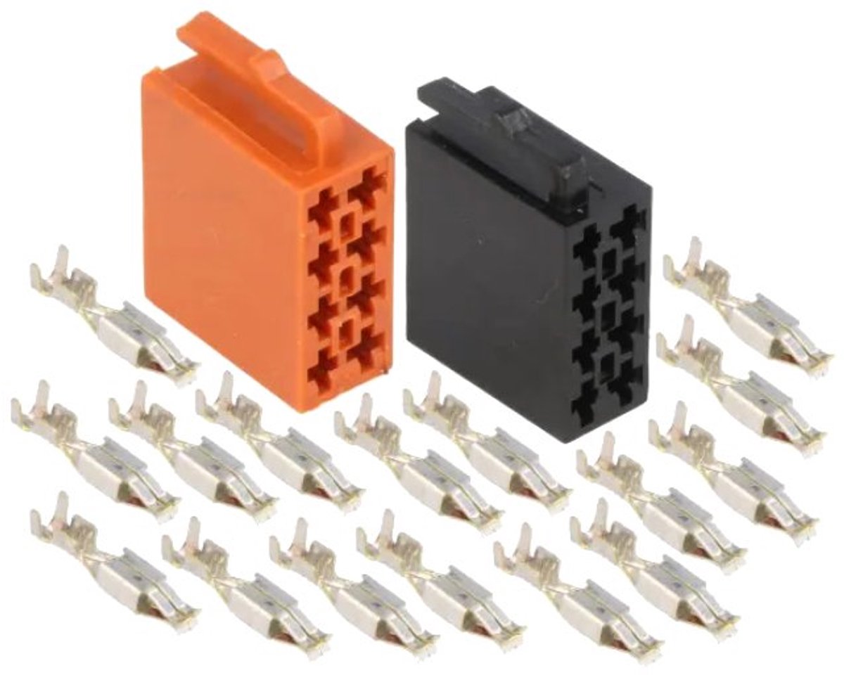 2x ISO Connector Mannelijk - Inclusief 16 Vrouwelijke Pinnen