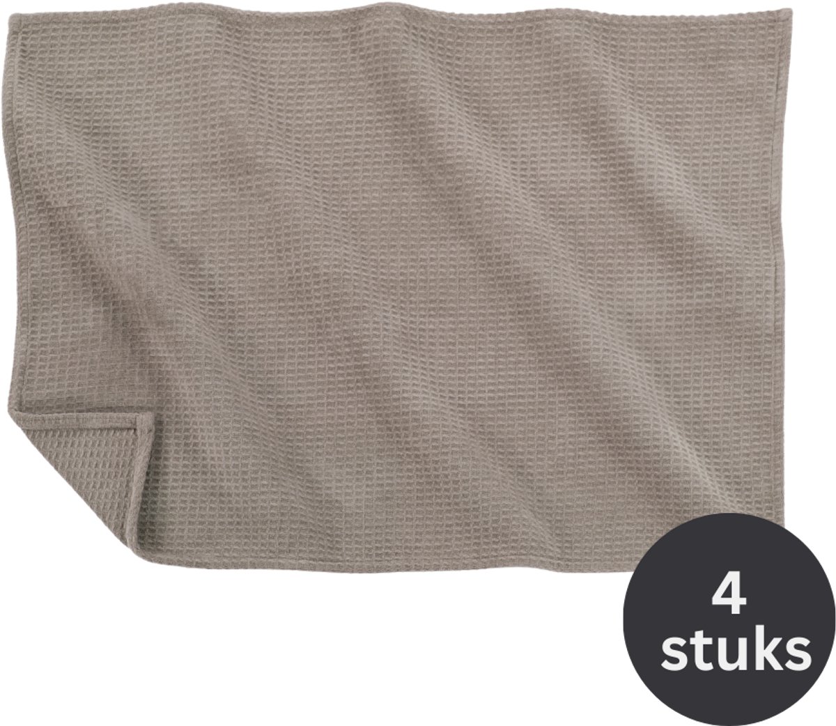 Tiseco - Theedoek SILO - SET/4 - handige ophanglus - 40x60 cm, taupe