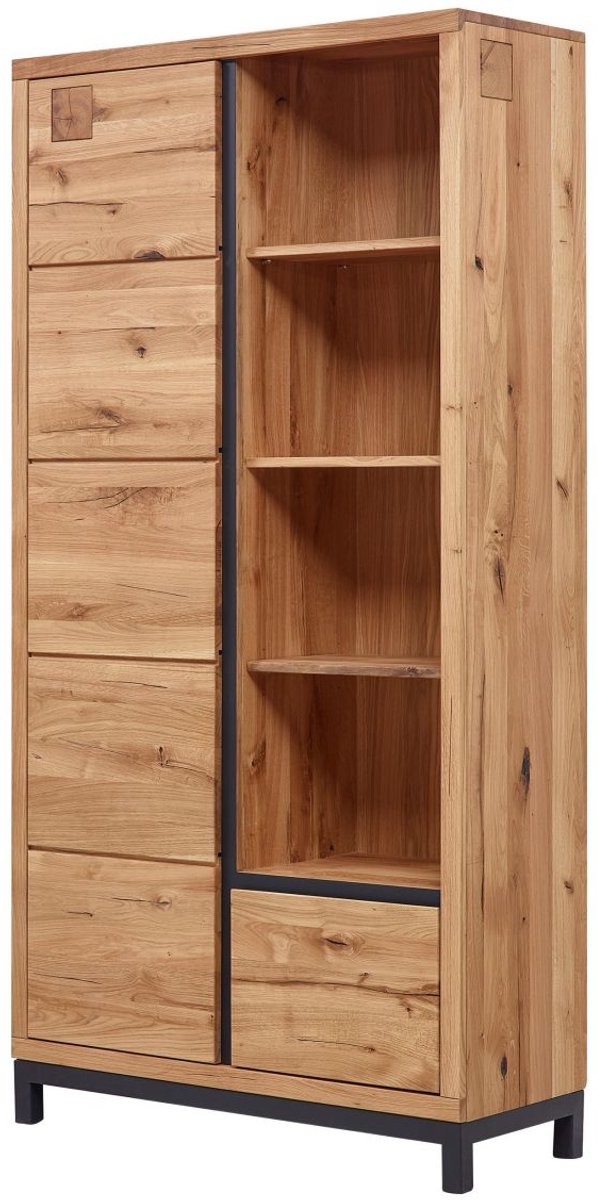 MASSIVMOEBEL24 .DE wilde eik boekenkast blank massief hout 100x40x200 cm (BxTxH) geolied volledig massief gemonteerd VILLANDERS #139 natuur