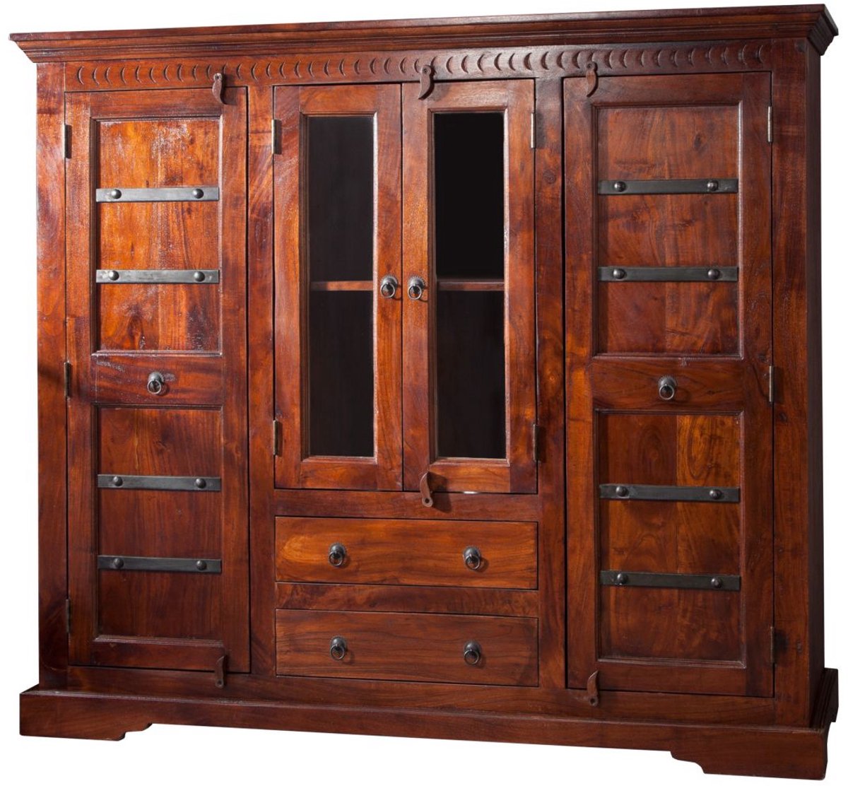 MASSIVMOEBEL24.DE highboard OXFORD #418 donkerbruin 160 x 142 x 50 cm