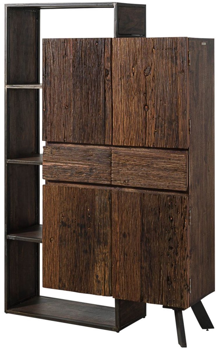 MASSIVMOEBEL24.DE kast SEVILLA #01 bruin 118 x 183 x 40 cm