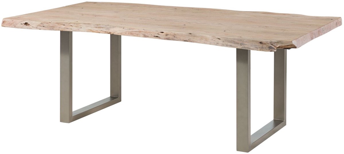 MASSIVMOEBEL24 .DE FREEFORM #142 eettafel beige gelakt massief hout acacia 270x110x78 cm (BxTxH)