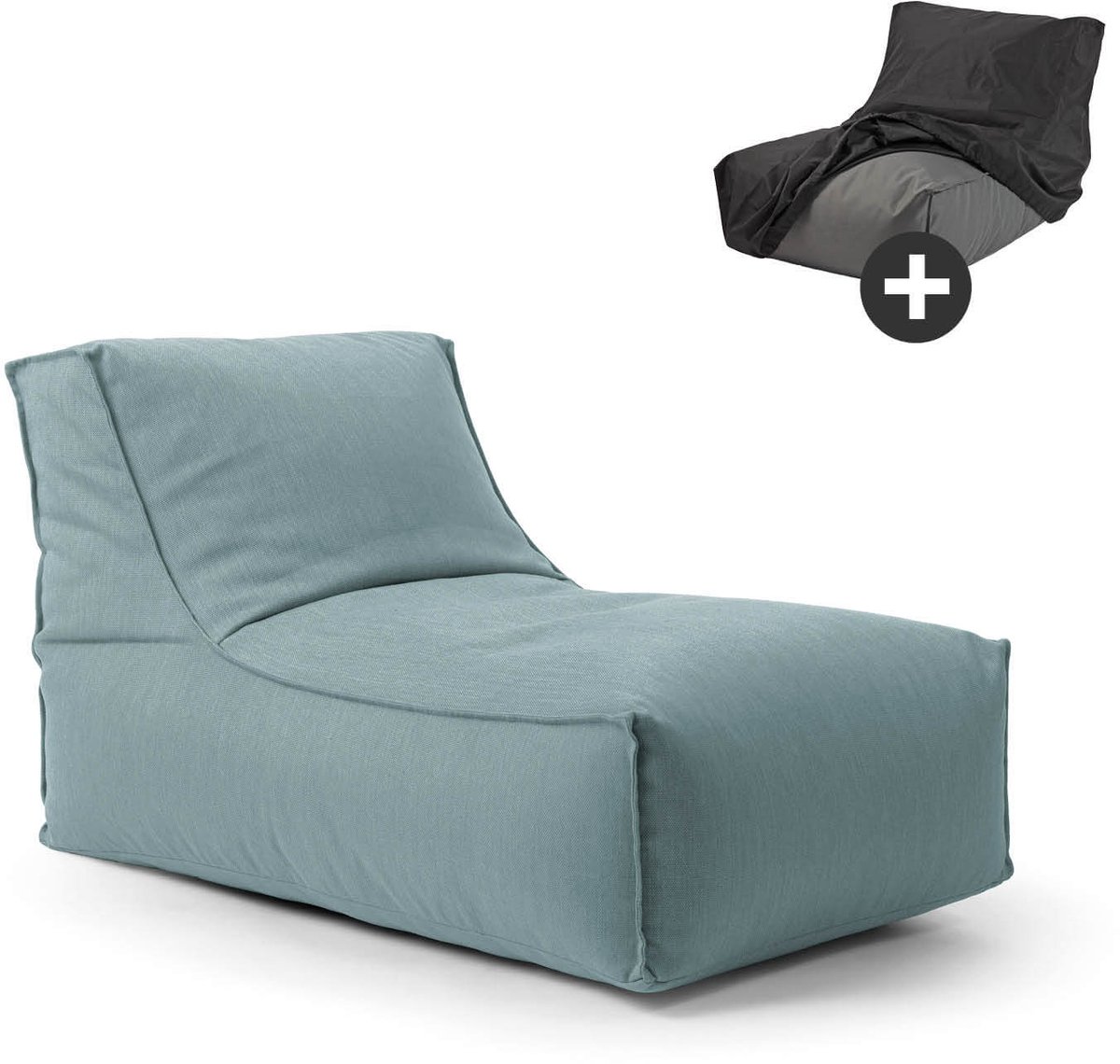 mokebo Outdoor Zitzak voor kinderen & volwassenen 'Der Sundowner', Bean Bag met vulling of vloerkussen voor indoor & outdoor, ook als ligkussen oder relaxstoel in Hemelgrijs
