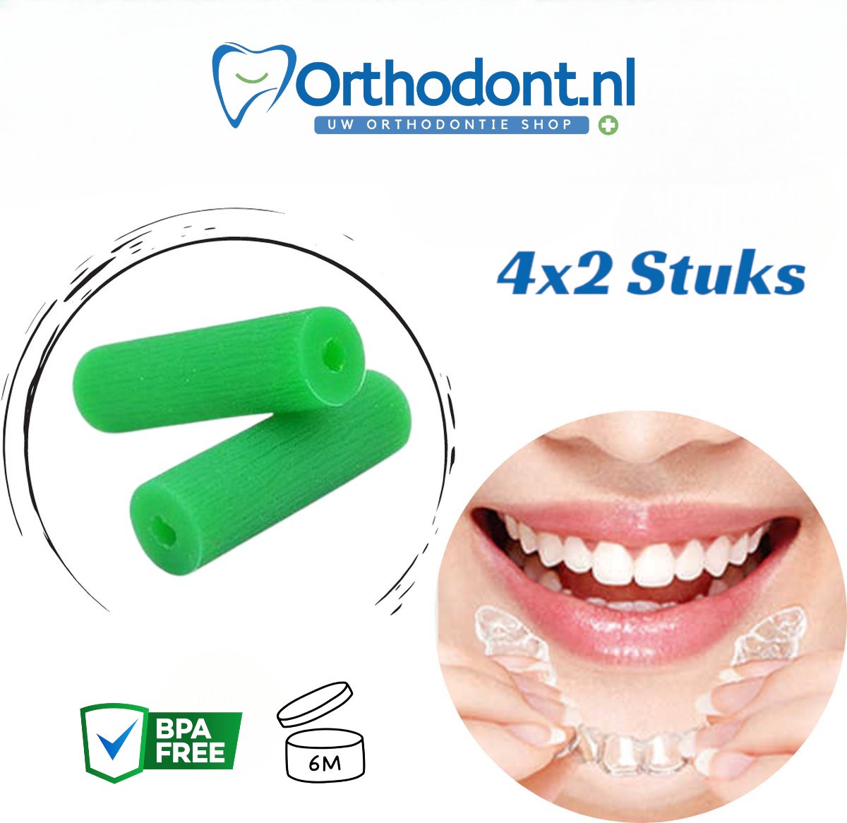 4x2 Orthodontische Chewies Voor Aligner - Orthodontic Chews - Groen
