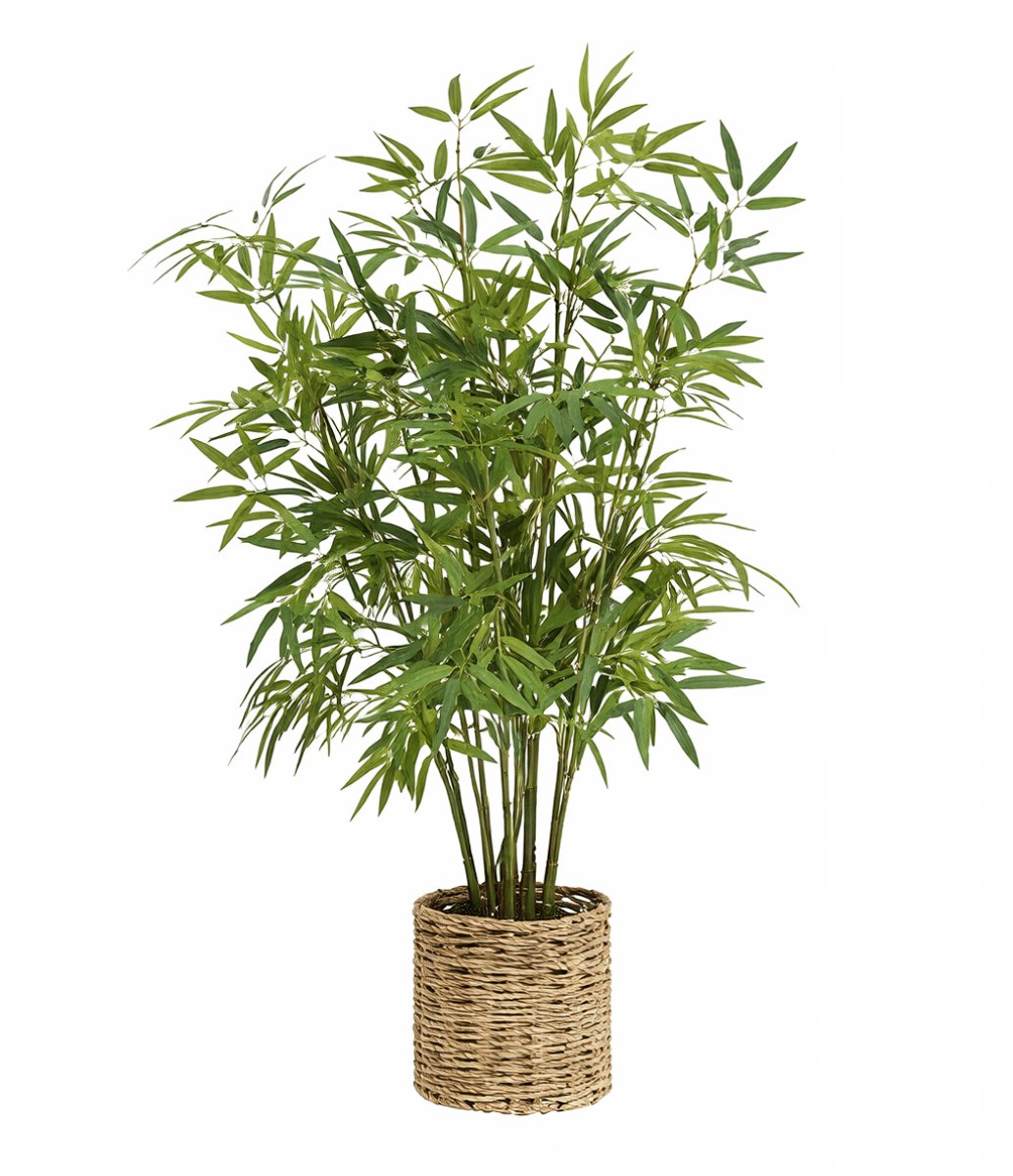 Kunstplant Bamboe – 100 cm Hoog – Onderhoudsvrije Nepplant met Realistische Groene Bladeren – Decoratieve Kunstplant voor Woonkamer, Hal, Kantoor, Balkon & Overkapping – Groen