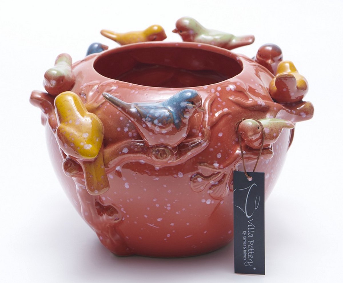 Villa Pottery Vaas - Villa Pottery - Decoratie - Woondecoratie - porselein - waterdicht - Chico 1_3 Red Rood