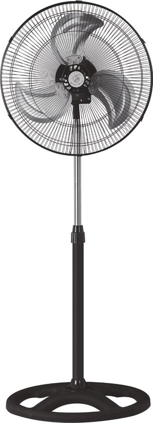 Metalen staande ventilator 18 inch Royal Swiss FS-1828 – 3 snelheden, verstelbaar, oscillatie, 3-in-1 vloer/staand, zwart
