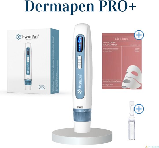 Dermapen - Microneelding - Huidverjonging -HydraPen H5 - Ultieme 3-in-1 Smart Dermapen: Microneedling, EMS Collageenboost & Tijd-Besparende Seruminfusie 6 levels + GRATIS COLLAGEEN MASKER