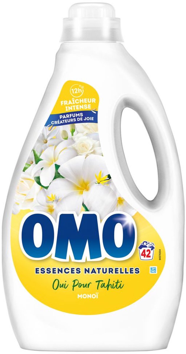 OMO Lessive Liquide Essences Naturelles Tahiti Monoï – Krachtige Reiniging & Exotische Frisheid – Vloeibaar Wasmiddel