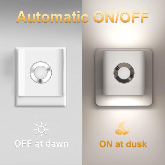 Led Nachtlamp Met Bewegingssensor 2-Pack, Automatische Aan-Uitschakeling Inplugbaar Stopcontact, Warm Wit 3000K Licht Voor Badkamer Slaapkamer Hal En Kinderkamer van Merkloos — afbeelding 2