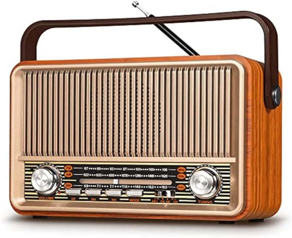 Aura® Radio Op Batterijen Voor Rampen - Noodradio Solar Opwindbaar – Noodpakket 5000Mah – Draagbare Survival Radio – Opwindbare Radio Met LED-leeslamp - Roze koper - 23cm x 15cm x 13cm