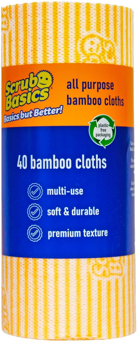 Scrub Daddy - Scrub Basics Bamboo Cloths - 40 stuks - Schoonmaakdoek - Recycleerbaar