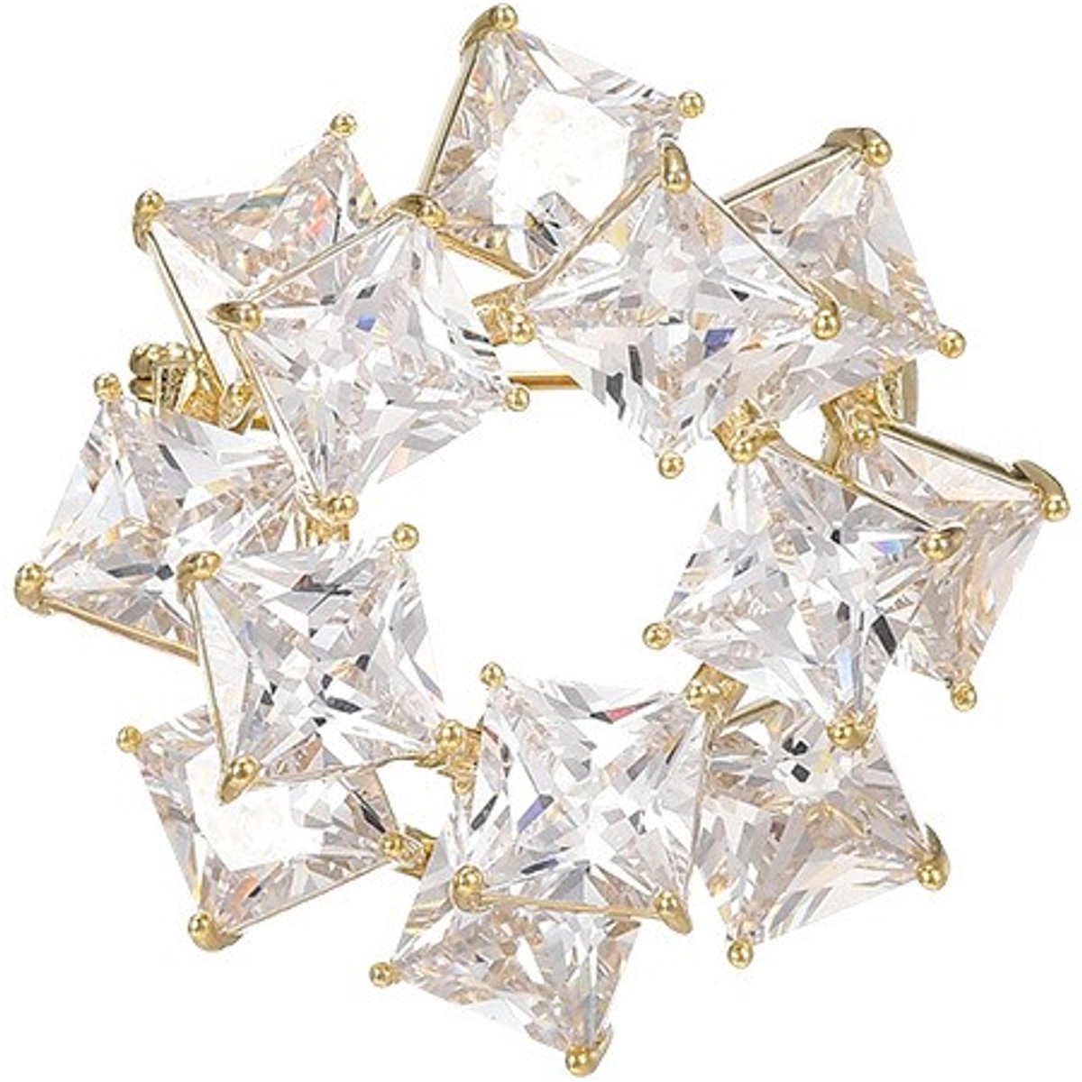 Goldpulse Broche - Dames Broche - Vintage sieraden - Dames sieraden - Zirkonia - Minimalistisch en elegant