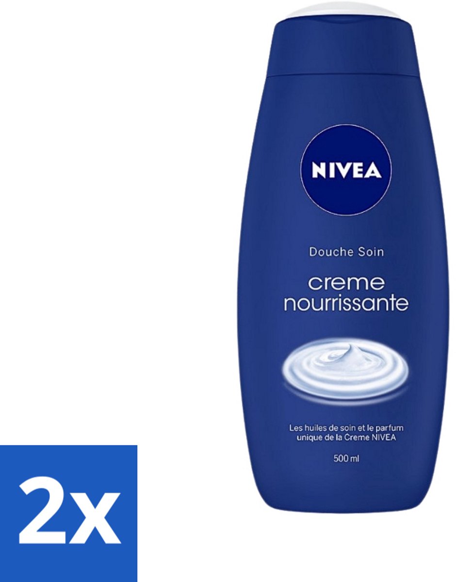 2 x Nivea - Crème Care - Crème Bad - Unieke Nivea Crème Geur - 750 ml - Douchecrème - Verzorgende Crème - Huid Verzorging - Hydratatie - Pro-vitaminen