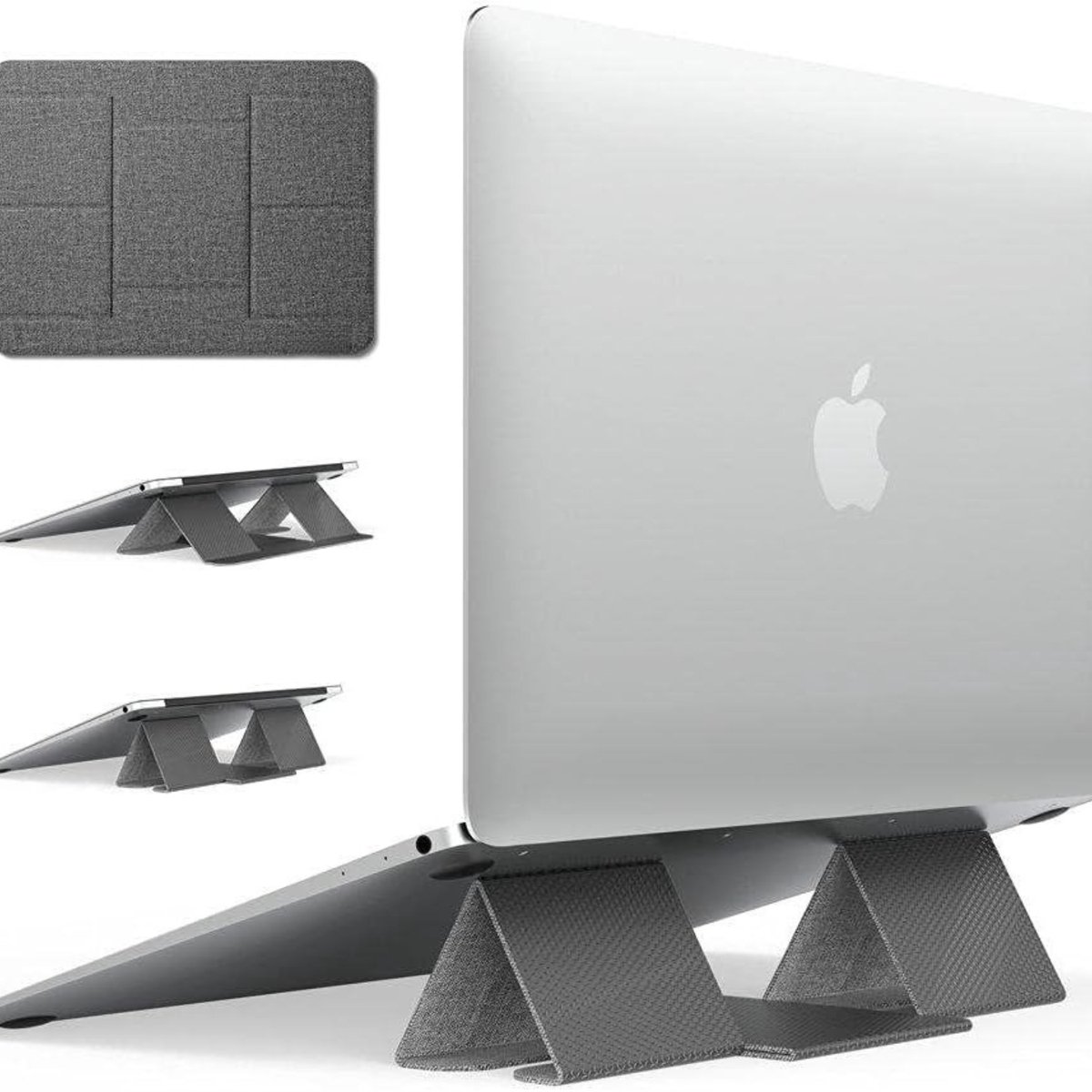 Famanu - Famanu Folding Stand 2, Draagbaar en Opvouwbaar Onzichtbaar Lichtgewicht Verstelbare Hoek Laptopstandaardhouder voor Pro / Air, Laptop Tablet - Grijs