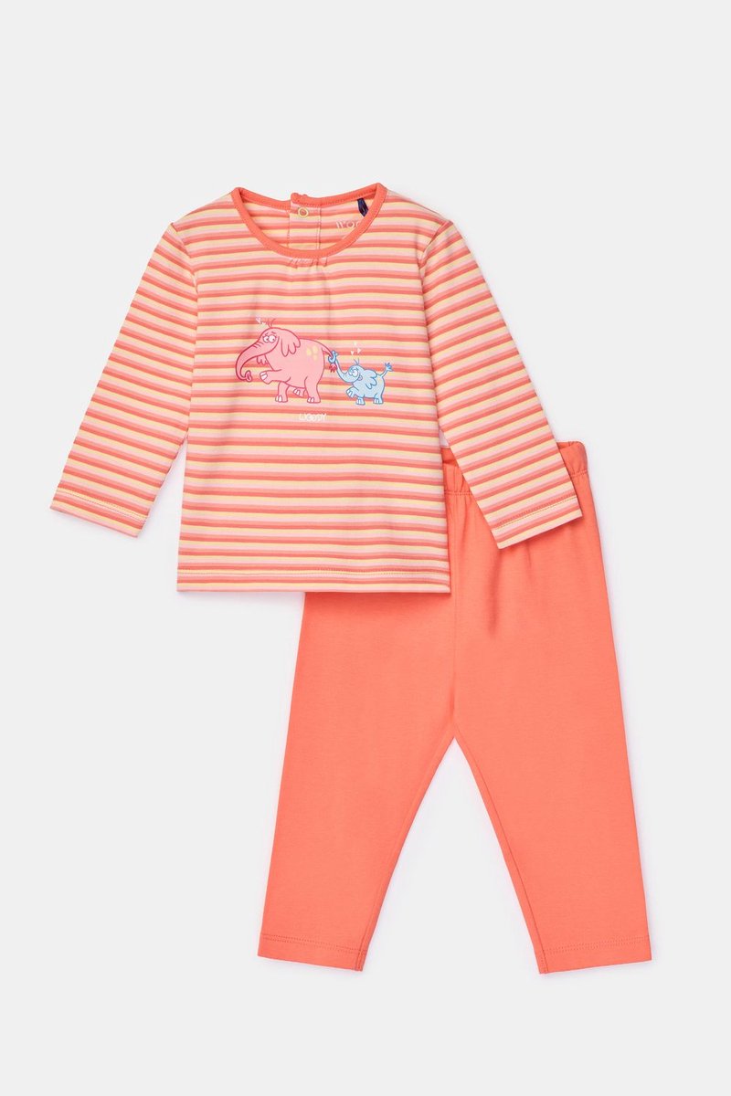 Woody - Baby Pyjama Meisjes - Multicolor streep - 12 maand / 80