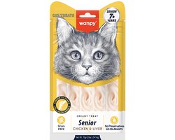 Wanpy - likbare snack - Senior - 7+ - Kip & Lever - 3x 5 stuks