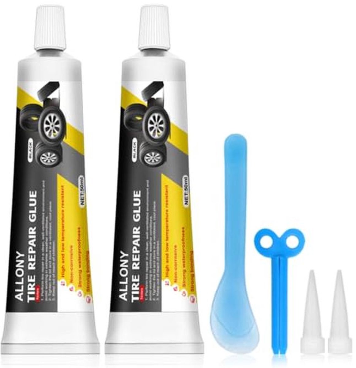 Bandenreparatielijm Set - 100ml - Met Mondstuk en Schraper - Voor Fiets, Motor en Auto