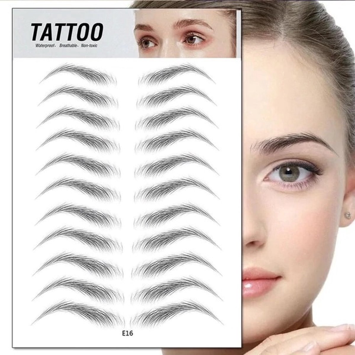 Waterdichte 4D Hairstroke Wenkbrauwstickers - Natuurlijke Vormgeving Tijdelijke Tattoos