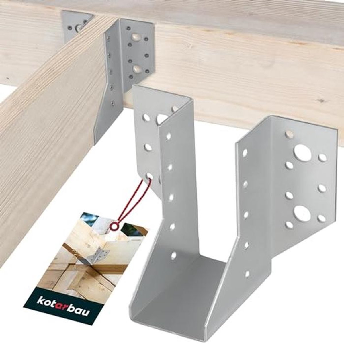 Houten Connector voor Balken 50 x 105 mm - Verzinkt Stalen Balkverbinders voor Zware Belastingen