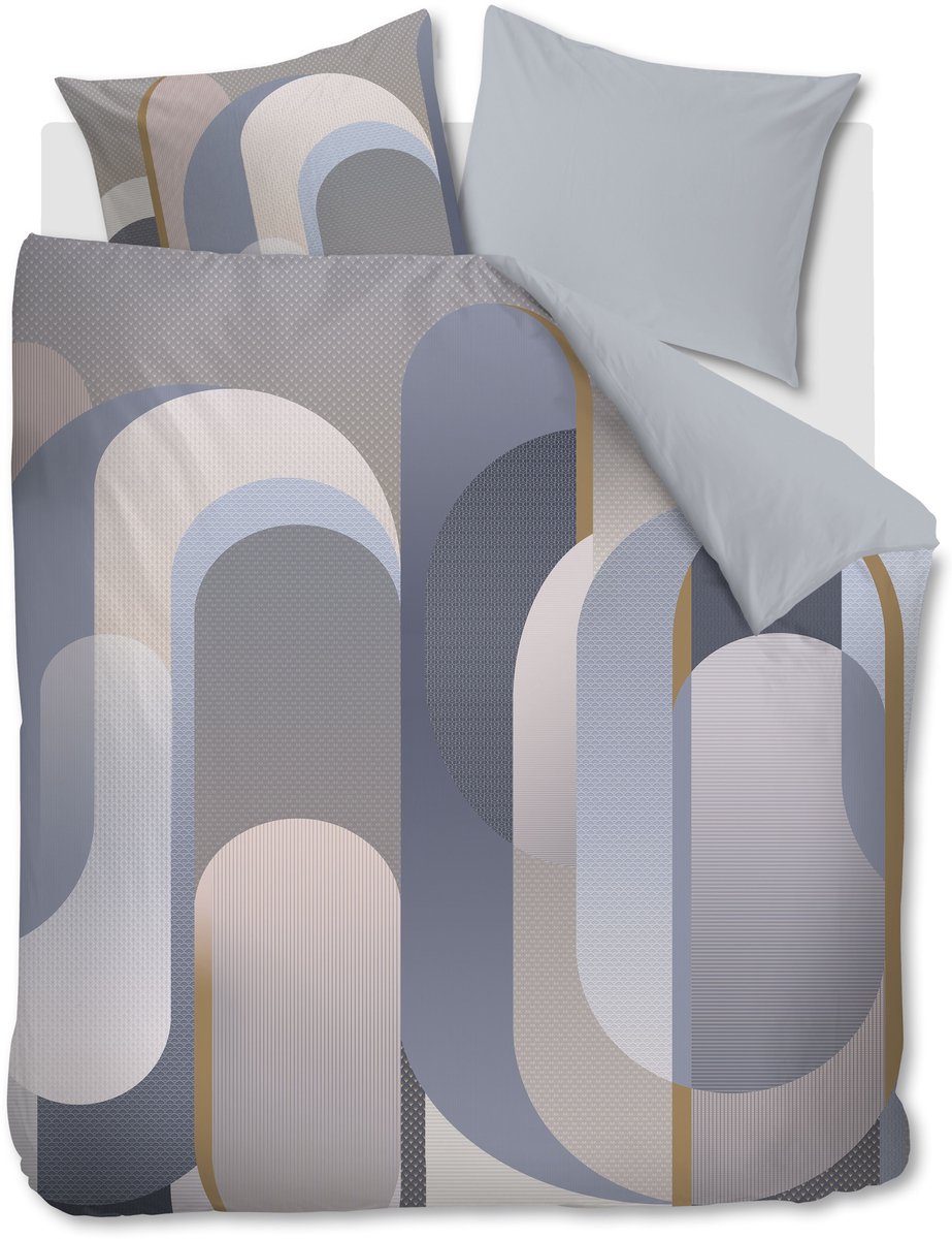 Kardol Archi dekbedovertrek - Tweepersoons - 200 x 200/220 cm - Blauwgrijs