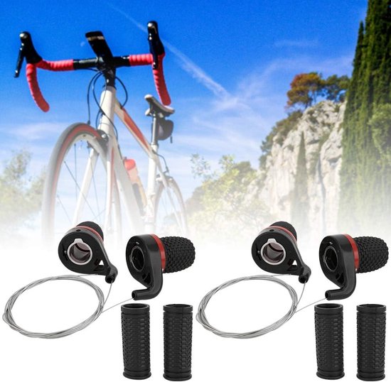 Fiets Shifters - Transmissie Handgrepen - Snelheid Veranderen - Lichtgewicht Ontwerp - 2 Paar - Zwart van Merkloos — afbeelding 5