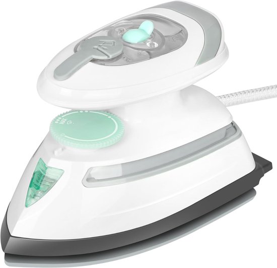 DnA® Reisstrijkijzer - Mini Stoomstrijkijzer - 420W - Inclusief Stoomstoot - Wit - 13cm × 9cm × 8cm