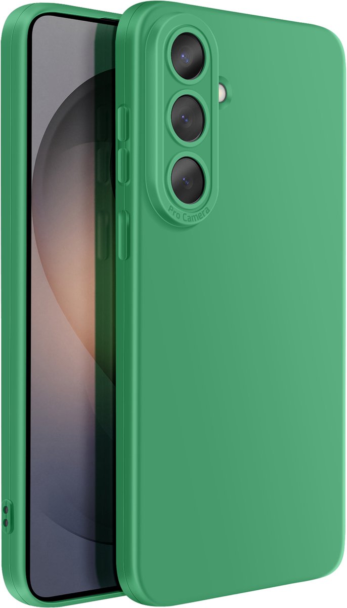 Avizar Hoes Geschikt voor Samsung Galaxy S26 van Zacht Siliconen met Versterkt Camerablok, Groen