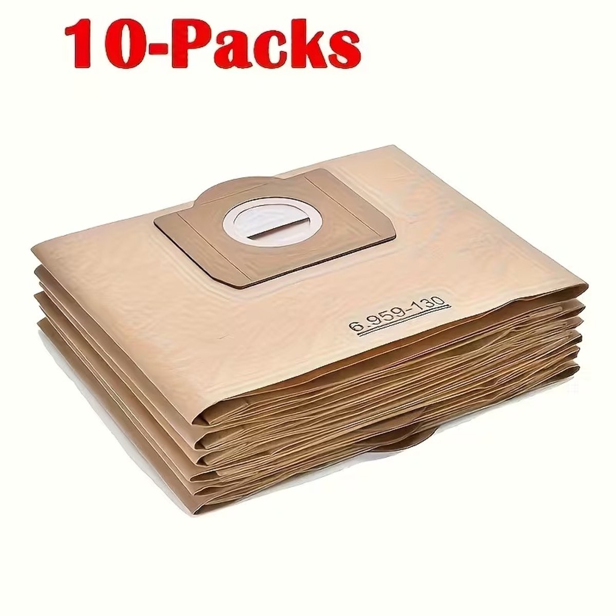 17Parts Stofzuigerzakken 10-Pack – Geschikt voor WD3 / WD3.5P / MV3 / MV3P / WD3.300M / WD3.330M / A2504 – Papieren Stofzuigerzakken – Vervangingszakken voor Nat- en Droogzuigers