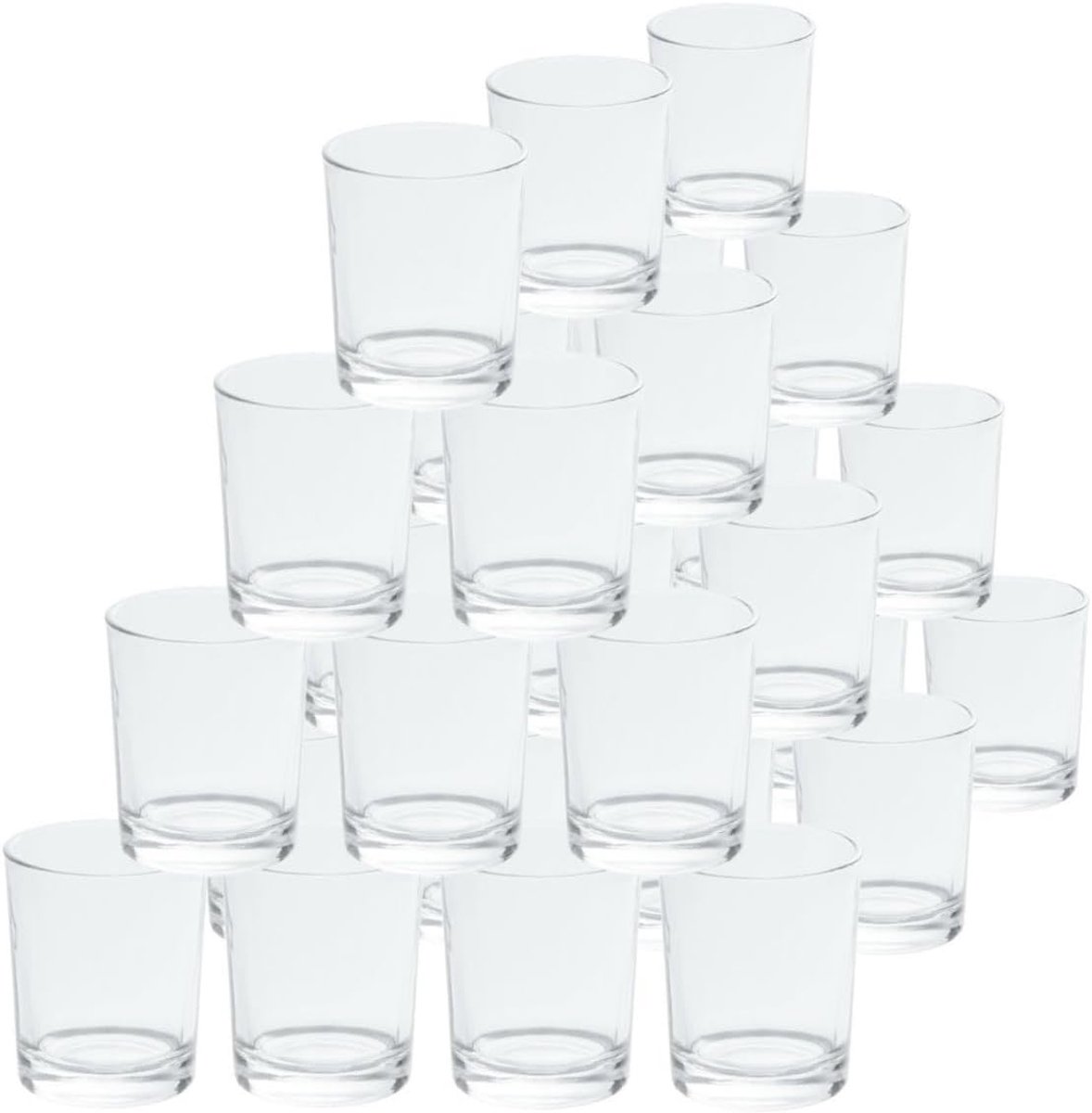 Theelichtglazen - Windlichten Votiefglas - Sfeerverlichting Decoratie - Hoogwaardig Glas - 40mm Kaarsen - Transparant
