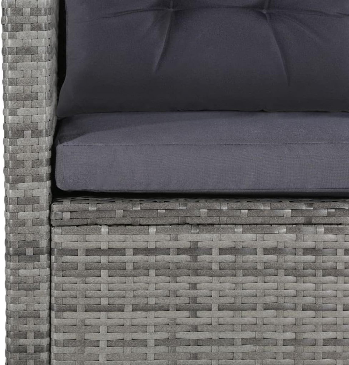 Loungeset tuin 6-delig – Luxe poly rattan loungeset grijs met kussens – hoekbank tuinset weerbestendig – modern tuinmeubel balkon terras – Luxora Living