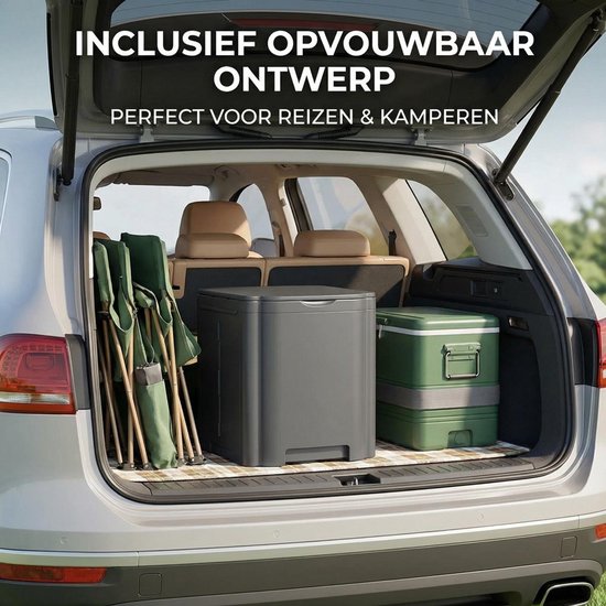 Opvouwbaar Camping Toilet met Handgreep & Opbergruimte - XL Draagbaar Toilet 150kg - Inclusief Toiletrolhouder - Compact Reistoilet van Merkloos — afbeelding 4