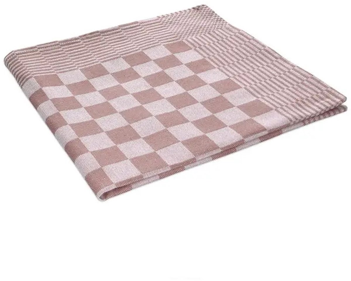 Theedoek - 65x65cm - Rood - geblokt - 100% katoen - Set 6 stuks - Donker rood