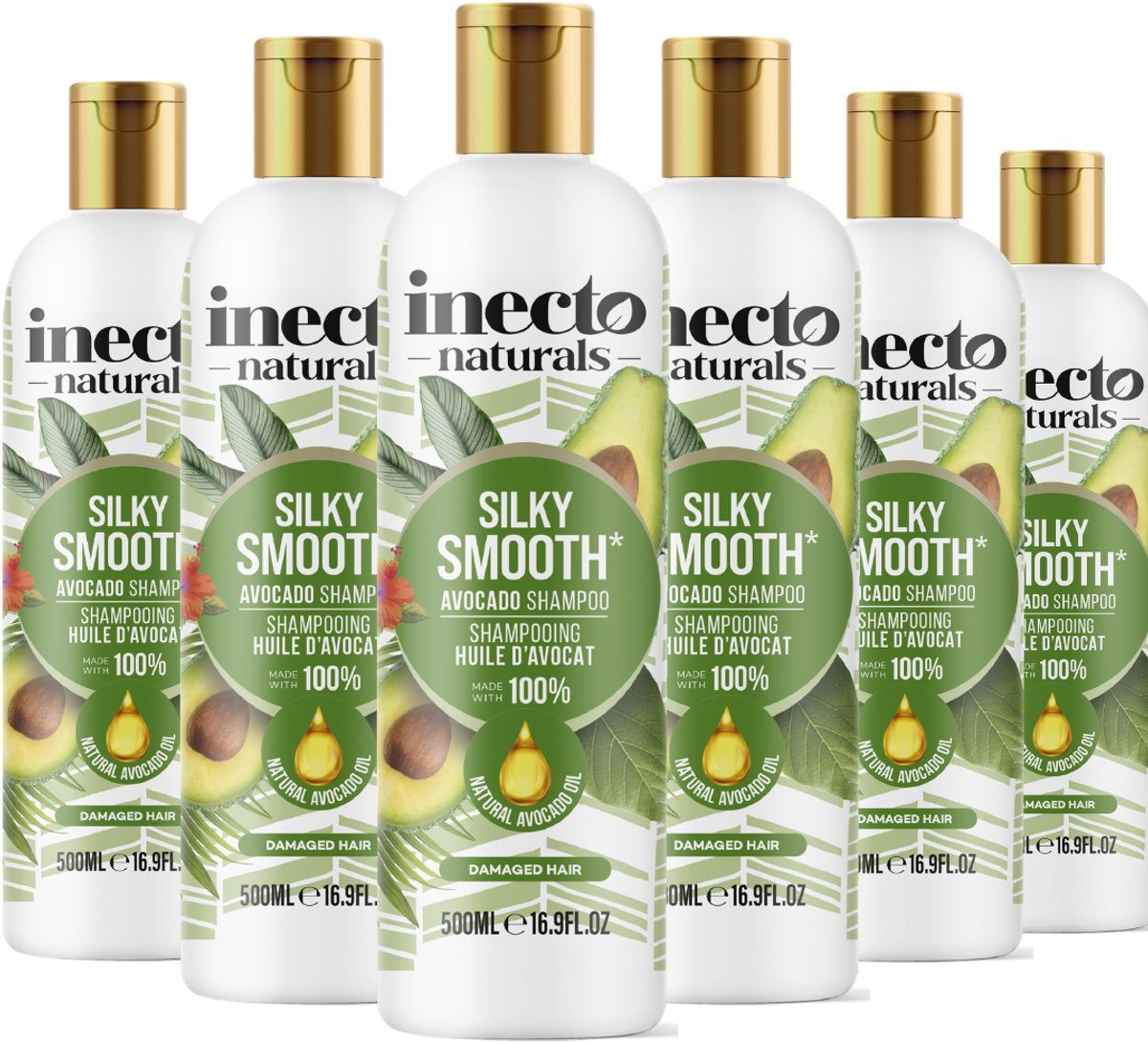 Inecto Naturals Avocado Silky Smooth Shampoo - 6x 500ml - Voordeelverpakking