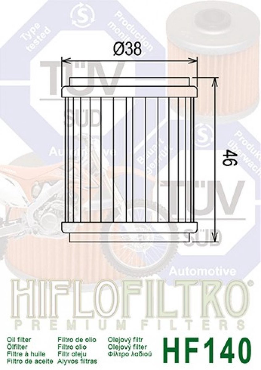 Filtre à huile Hiflofiltro pour Quad Yamaha 450 YFZ R INJECTION 2010 à 2019 Neuf