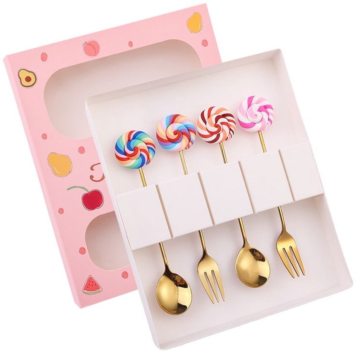 Cadeau set Gebak Bestek 4-delig - Lollies