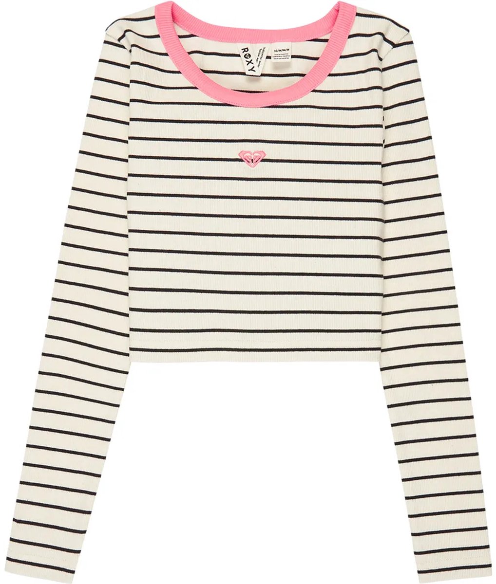 Roxy Hey Yeah Yeah T-shirt Met Lange Mouwen 14 Years Meisje Coconut Milk Dwn Line