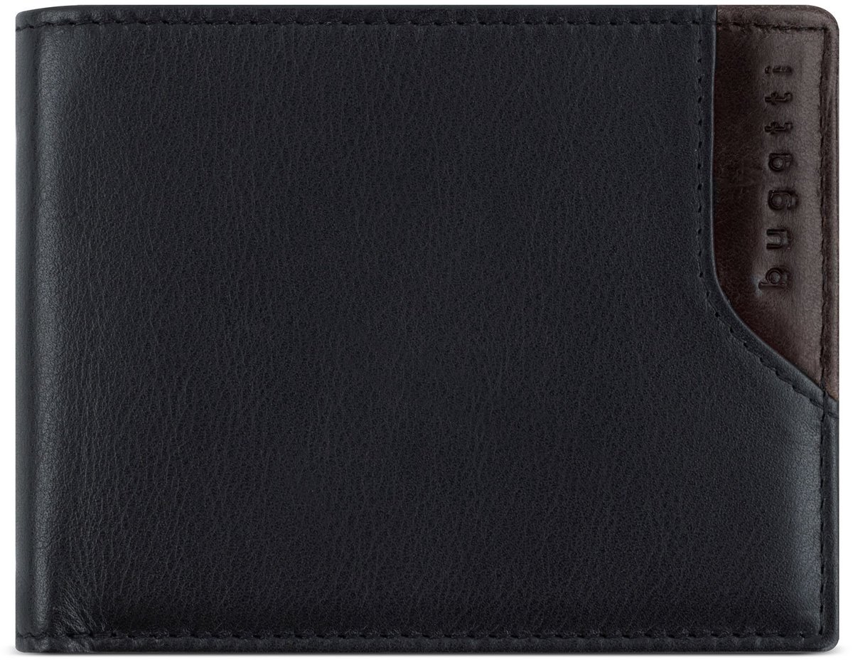Bugatti Corso DeLuxe Portemonnee RFID-bescherming Leer 11.5 cm - Jongens - Horizontaal - schwarz