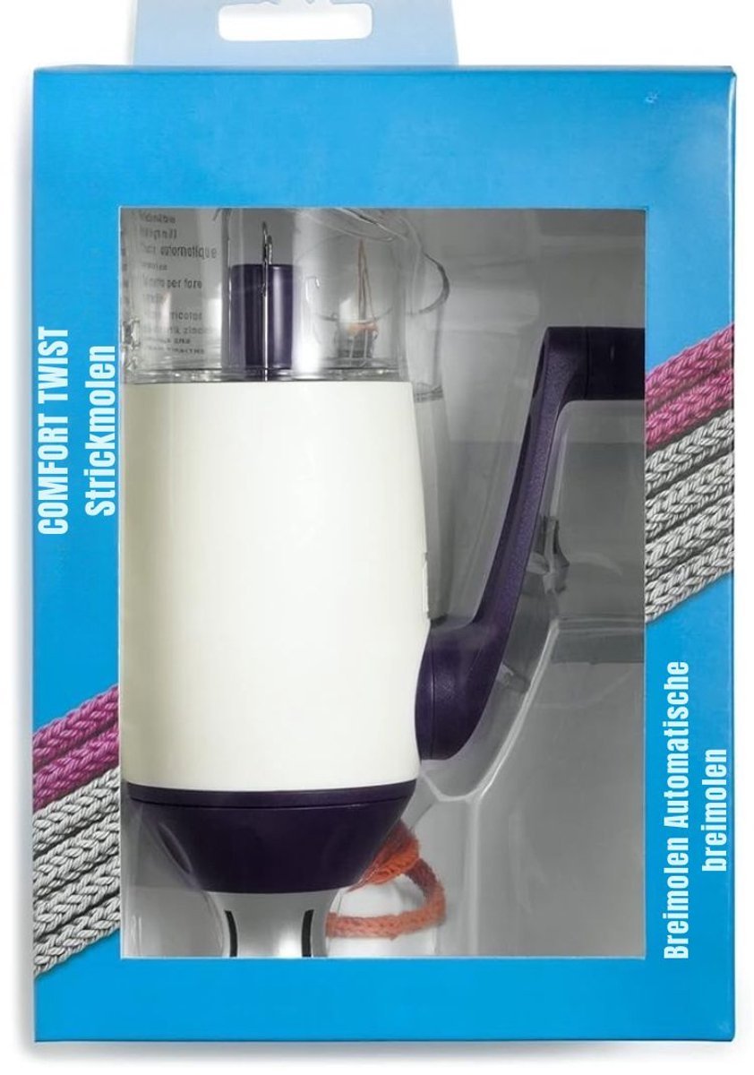 SAVI® Punnikmolen - Breimolen - Punniken Voor Kinderen - Voor Volwassenen - Paars en Wit - 19cm x 13cm x 6cm 