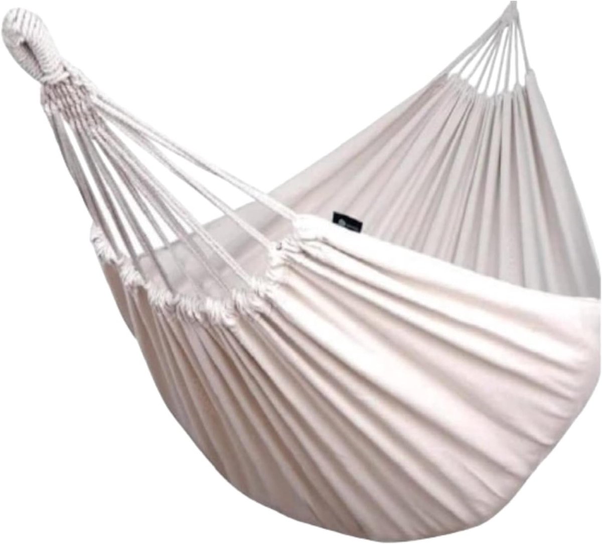 Hangmat met karabijnhaak - Hamac comfortabel - Ontspannen buiten - Stabiele constructie - 200 x 100 cm - Beige