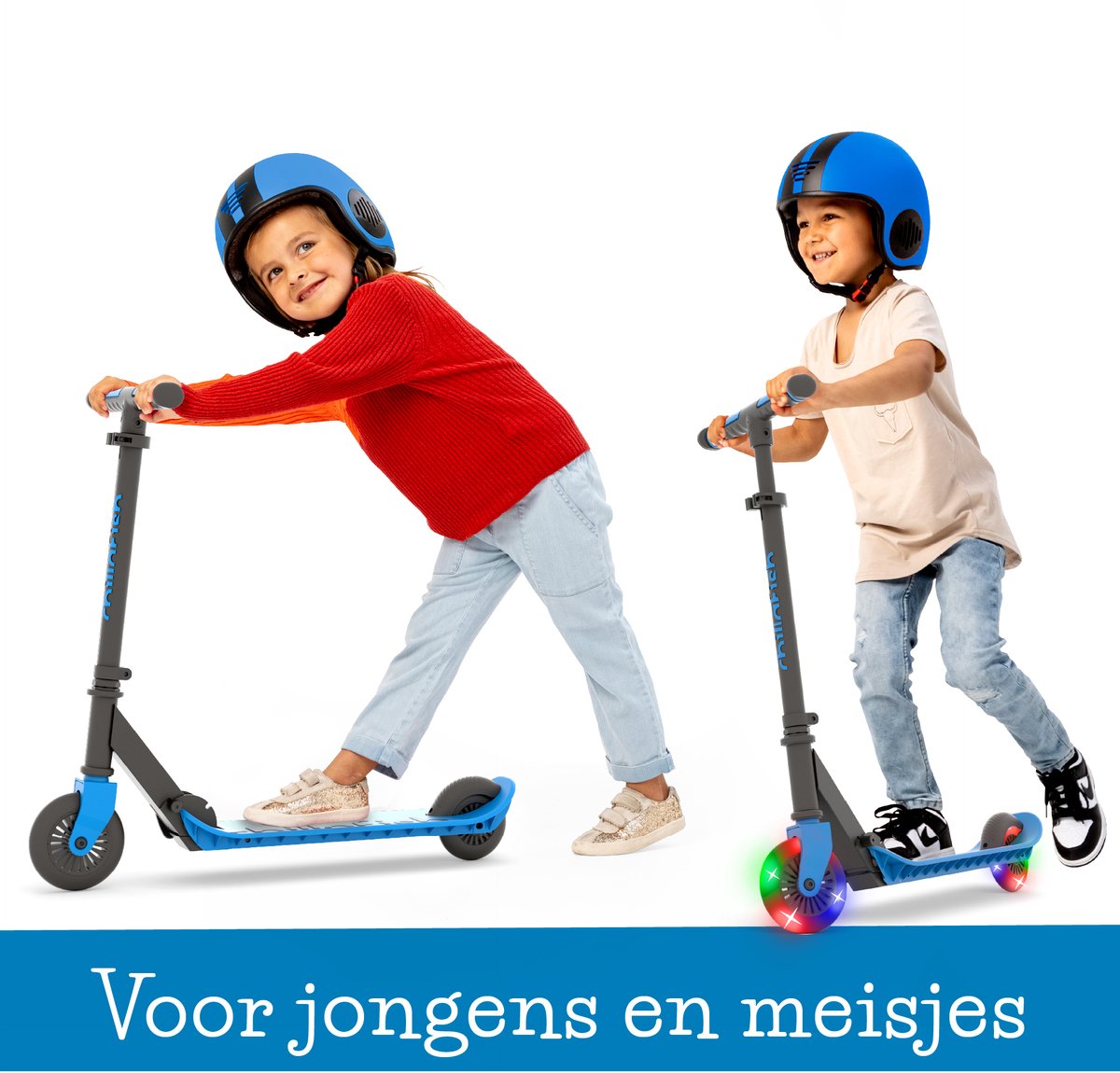 Chillafish Kinderstep jongens en meisjes vanaf 5 jaar met LED wielen - Blauw - Step met verstelbaar stuur en voetrem - Opvouwbaar en lichtgewicht met ABEC-5 wielen - Geen batterijen nodig - Model Flexxi Glow — afbeelding 3