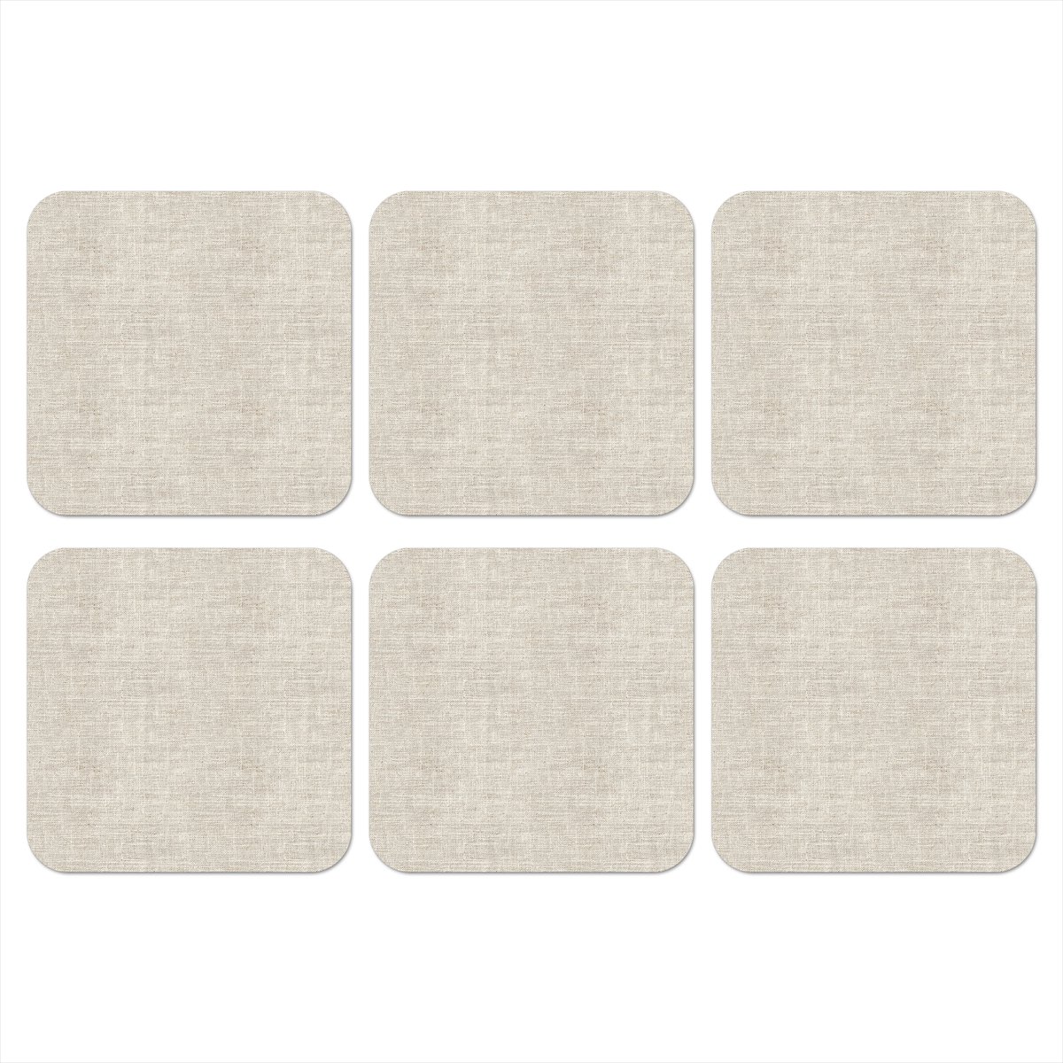 Onderzetters voor glazen - Linnen - Textuur - Beige - 10x10 cm - Glasonderzetters - 6 stuks