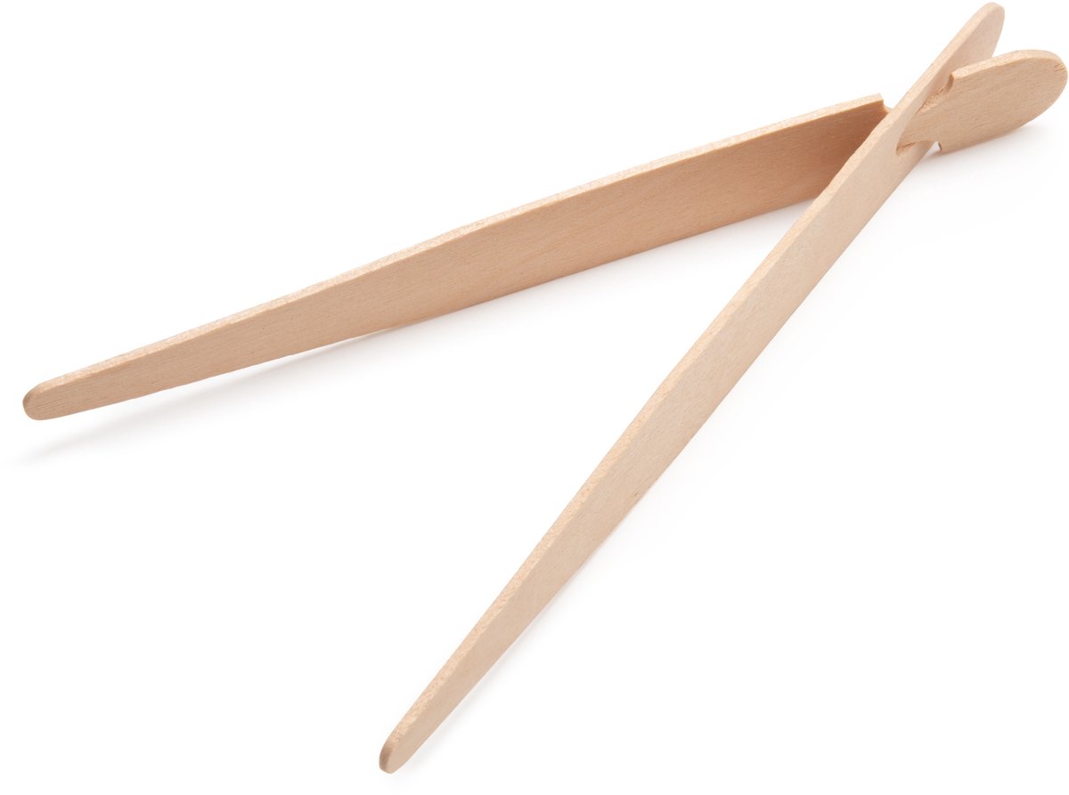 Houten pincet tang voor droogbloemen en kaarsen - 15 cm