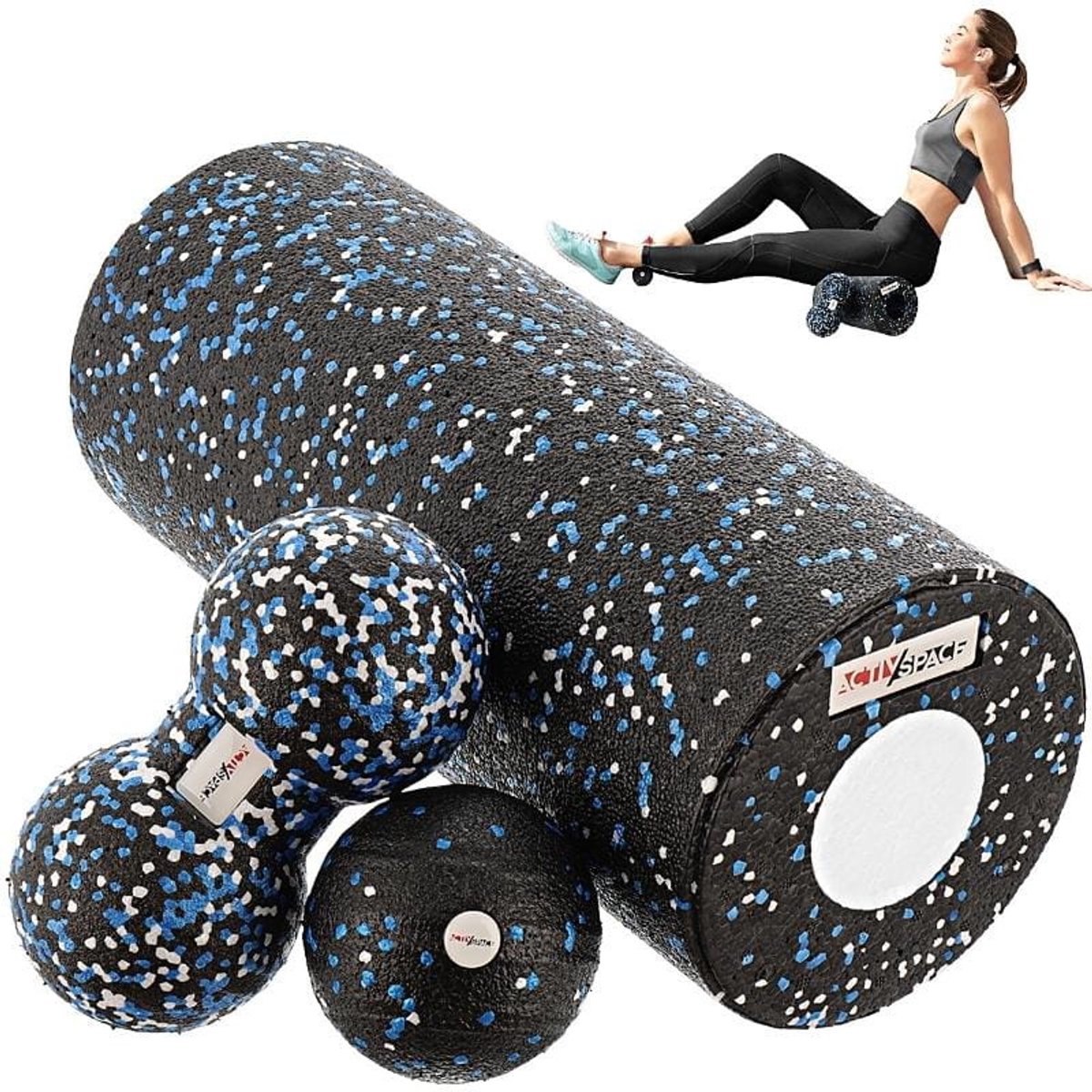 Activ Space - Massage Set - 4-in-1 - EPP Foamroller - Blauw