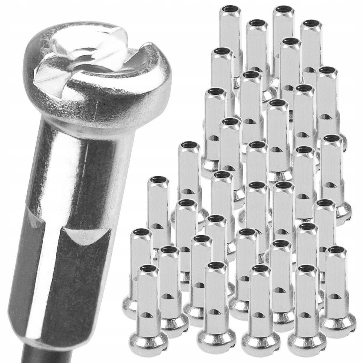SLE Spokes 14G Serie - Spaaknippel - 12 mm - Staal - Zilver