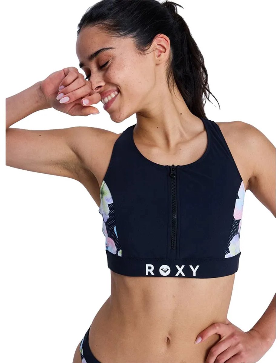 Roxy Active Crop Top Bikinitop XS Vrouw Antraciet